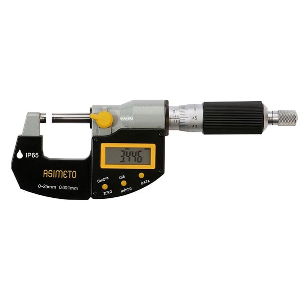 میکرومتر دیجیتال آسیمتو خارج سنج 25-0 میلی متر مدل 4-01-105 
