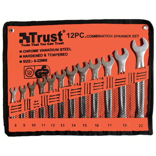  ست آچار یک سر تخت یک سر رینگ تراست 12 عددی مدل C-12PCS-SET 