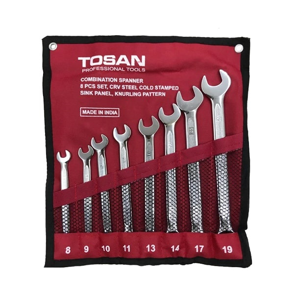  ست آچار یک سر رینگ یک سر تخت توسن 8 عددی مدل TI101-S8 