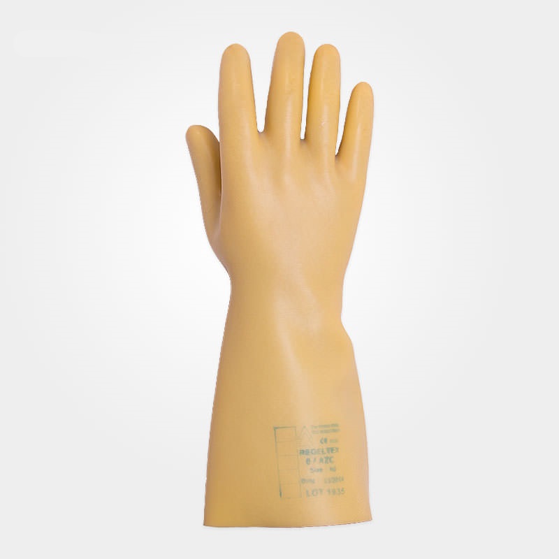  دستکش کار عایق برق REGELTEX کلاس 00 – 2500 ولت رنگ زرد