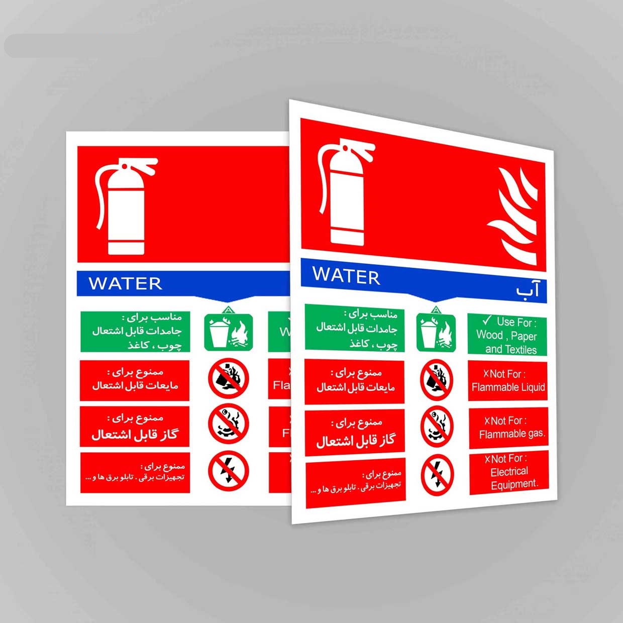  علائم هشدار دهنده شناسایی کپسول های آتش نشانی شبرنگ ۳۰*۲۵