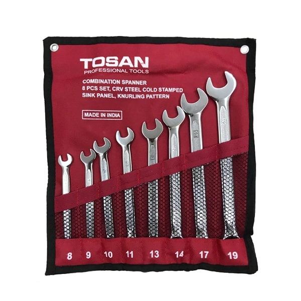  ست آچار یک سر رینگ یک سر تخت توسن 8 عددی مدل TI101-S8 